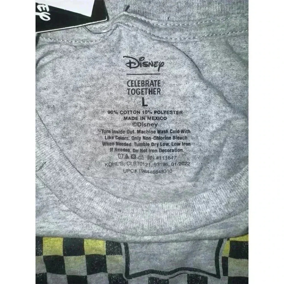 Disney Mickey Mouse Graphic Tee Unisex L Gray Retro Summer T-Shirt - Picture 3 of 3